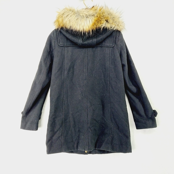 Sam Edelman Black Faux Fur Trim Hooded Down Parka Coat Pea Jacket Z68 - Picture 4 of 7